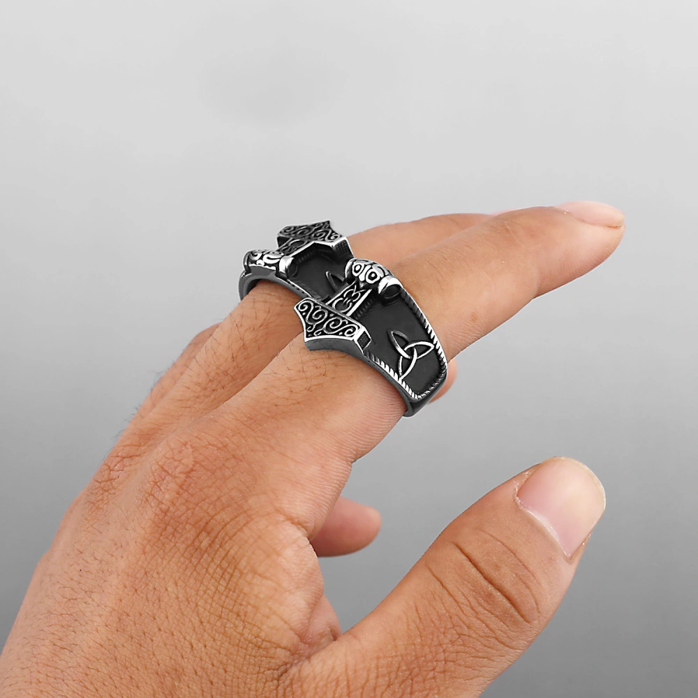 Titanium Steel Ring Pirate Anchor