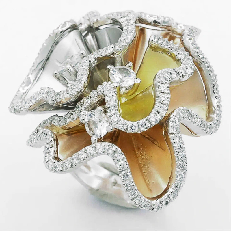 Fashion Classic Alloy Big Flower Ladies Ring