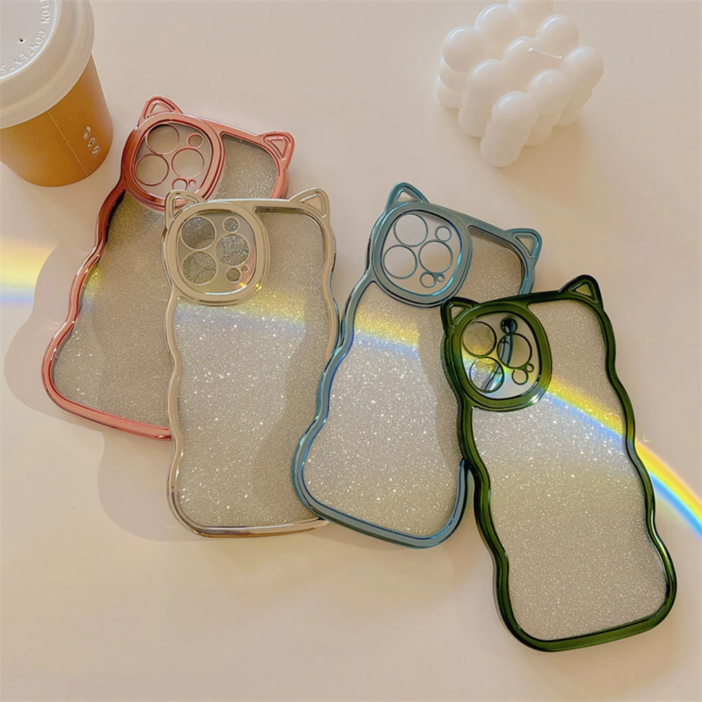 Luxury Electroplating Glitter Cat Ears Phone Case