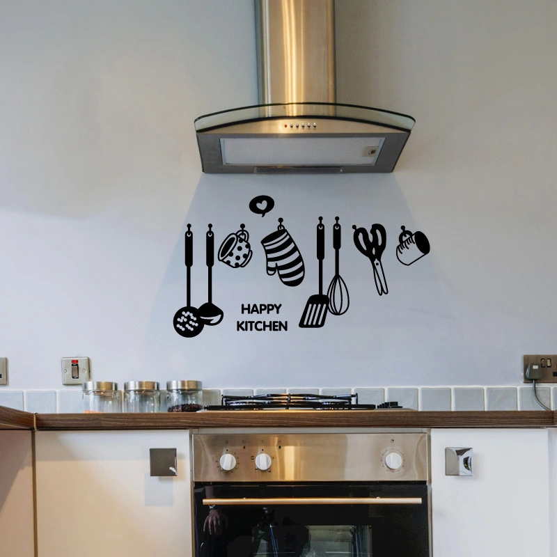 Kitchen Utensils Wall Stickers Bedroom Decorative Stickers