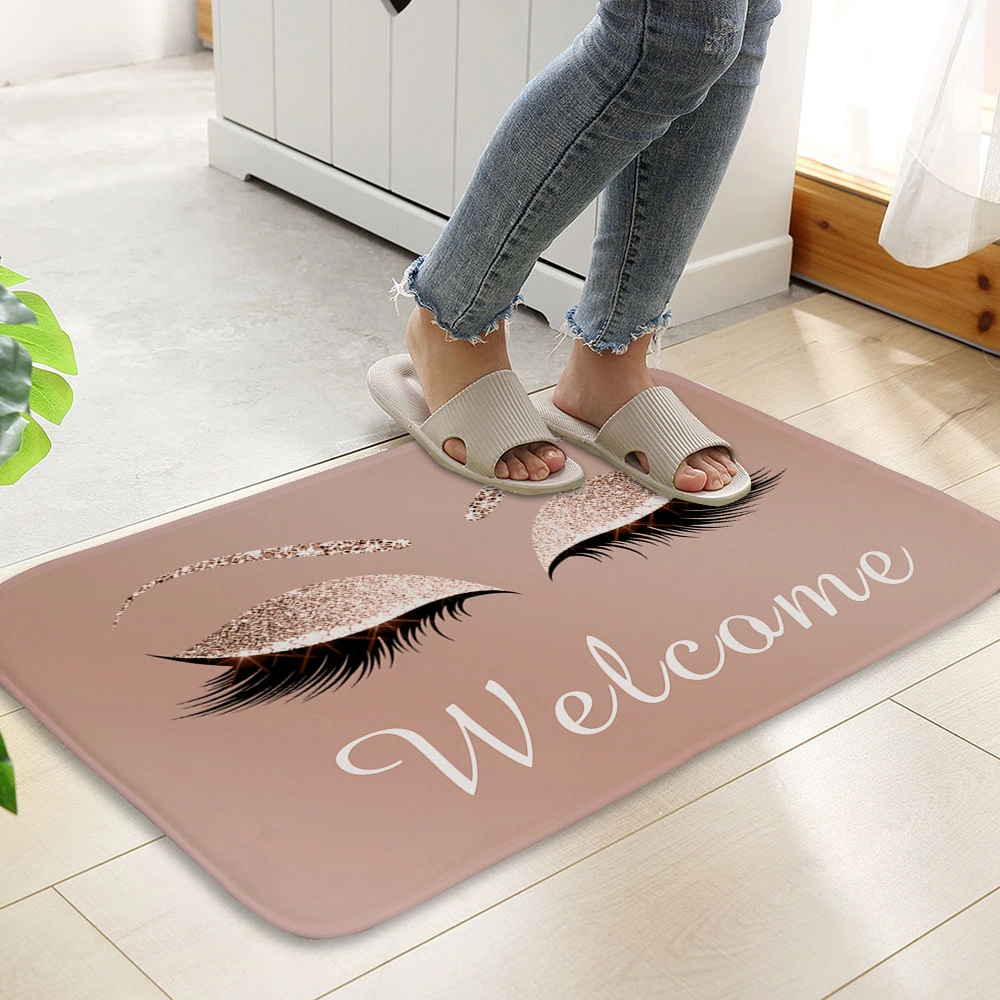 Home Rose Gold Eyelash Welcome Doormat  Carpet