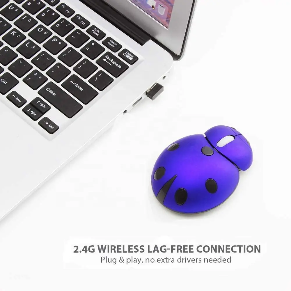 Home Use Cute Animal Beetle Shape Wireless Mouse