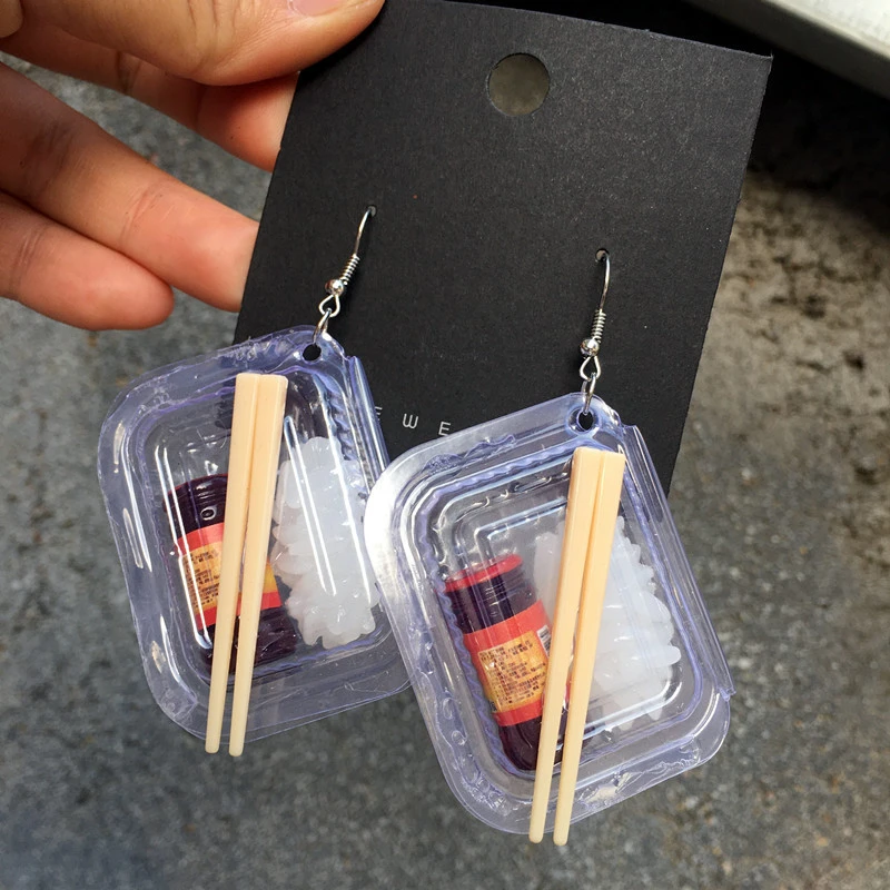 Personalized Simulation Bento Lunch Box Earrings