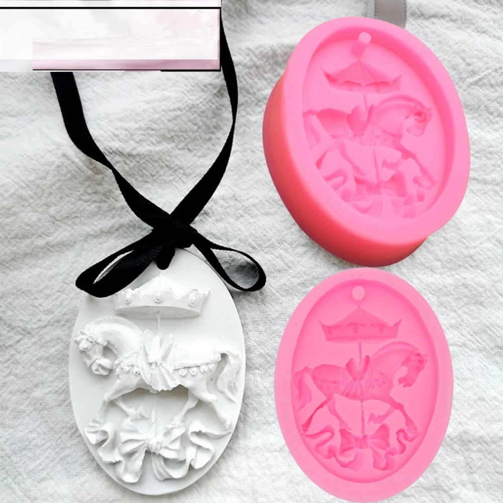 Carousel Fondant Chocolate Silicone Mold Diy With Hole Hanging Plaster Aromatherapy Wax Tablets Listing