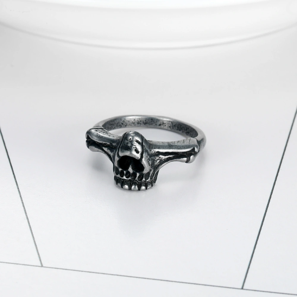 European And American Models Ins Style Retro Small Skull Titanium Steel Men And Women Rings