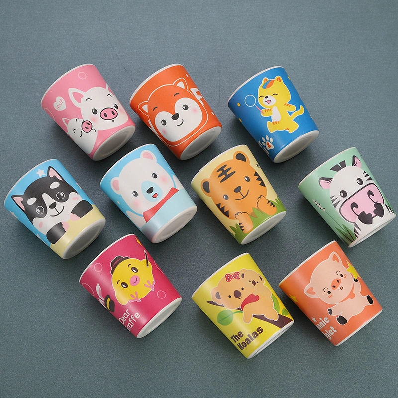 Cartoon Cute Handleless Bamboo Fiber Baby Child Mouthwash Cup