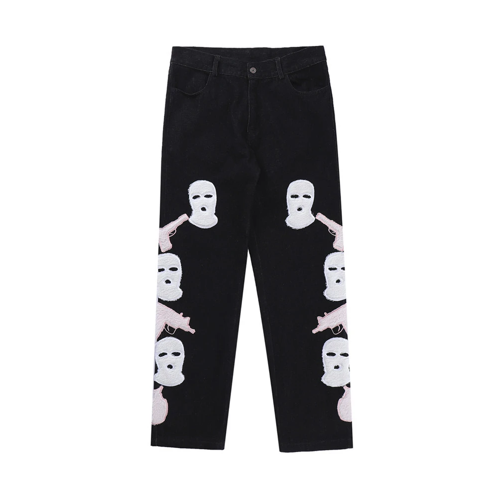 Fashion Masked Head Gangster Jeans Male