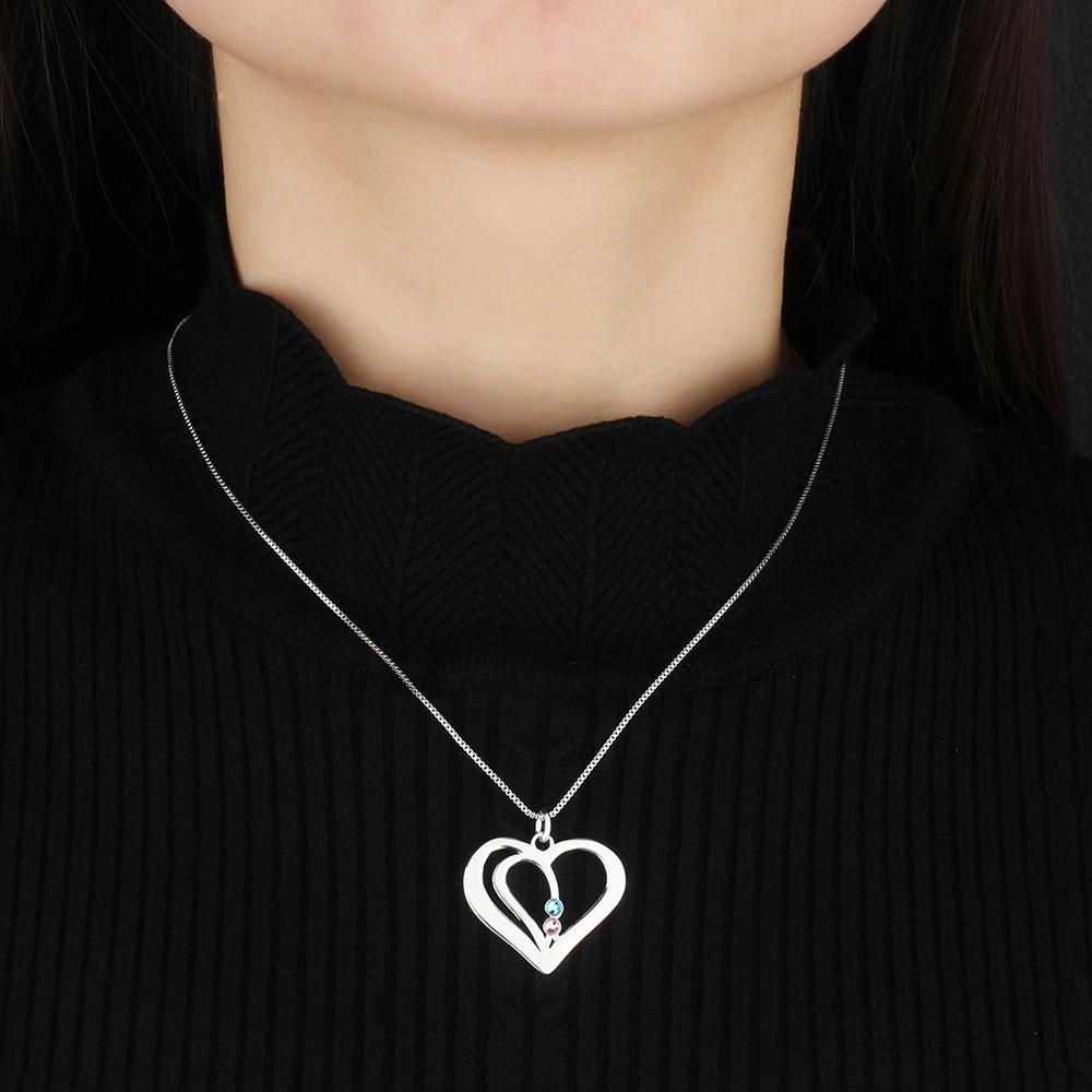 New Personality Carved Heart Necklace Pendant