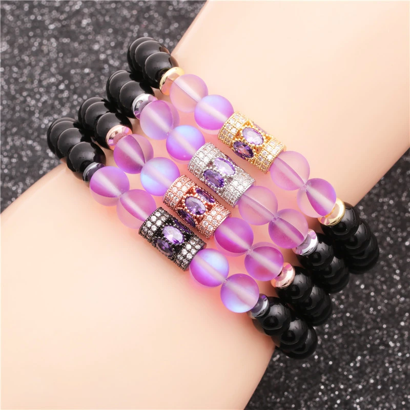 Popular Bright Stone Tigereye Moonstone Small Waist Beaded Bracelet DIY