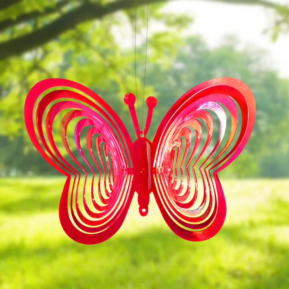 Balcony Garden Decoration Rotating Butterfly Wind Chimes Bird Repellent