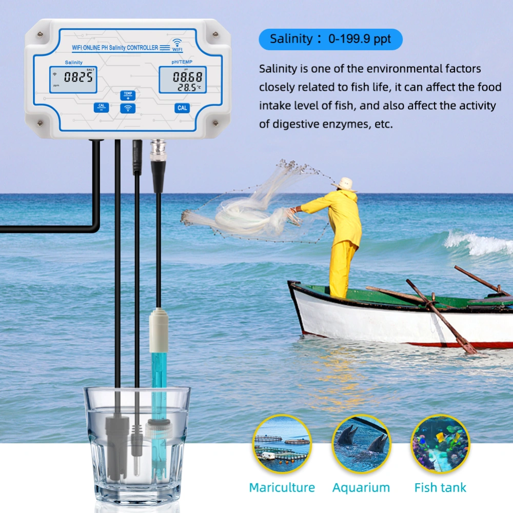 Water Quality Analyzer PH Meter Salinity Thermometer