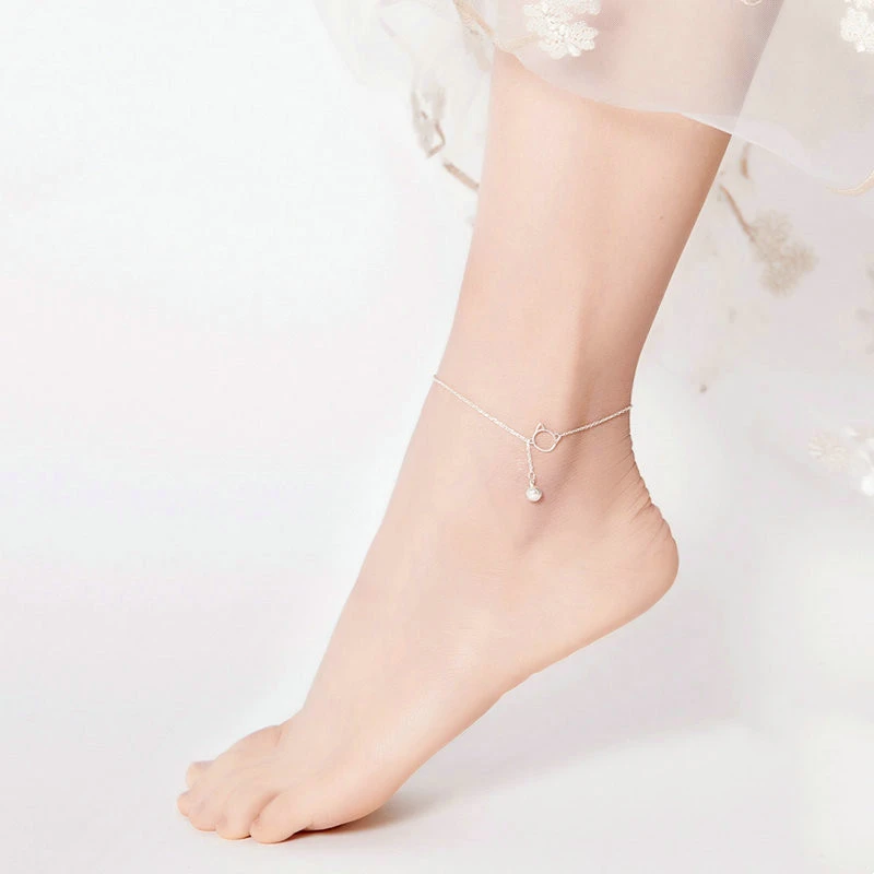 Sterling Silver Anklet Cat Simple Fashion