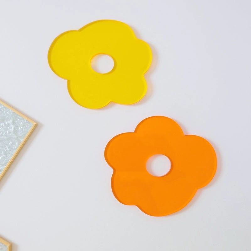 Thickened Acrylic Flower Heat Insulation Coaster