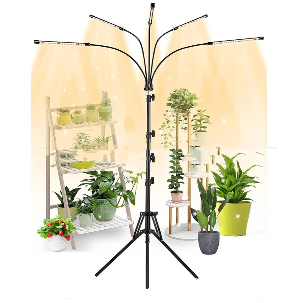 Remote Control Telescopic 5-head Tripod Stand Plant Light