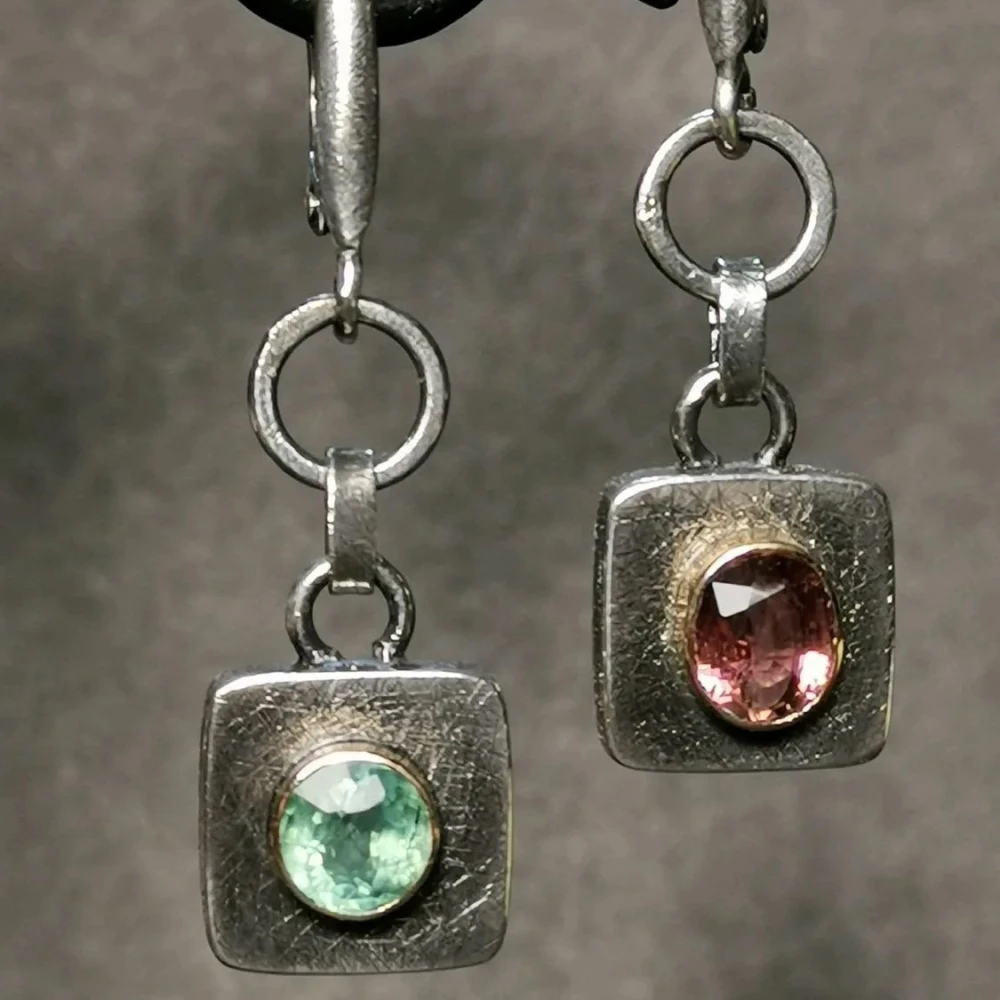 Women's Vintage Geometric Encrusted Zircon Earrings