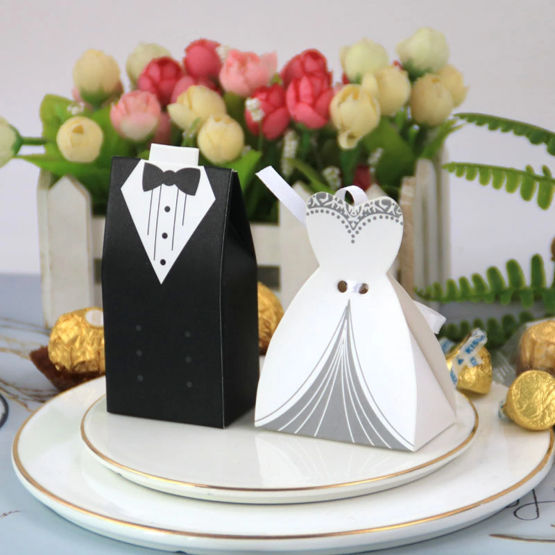 European Style Bridegroom Bride Dress Suit Wedding Candy Box