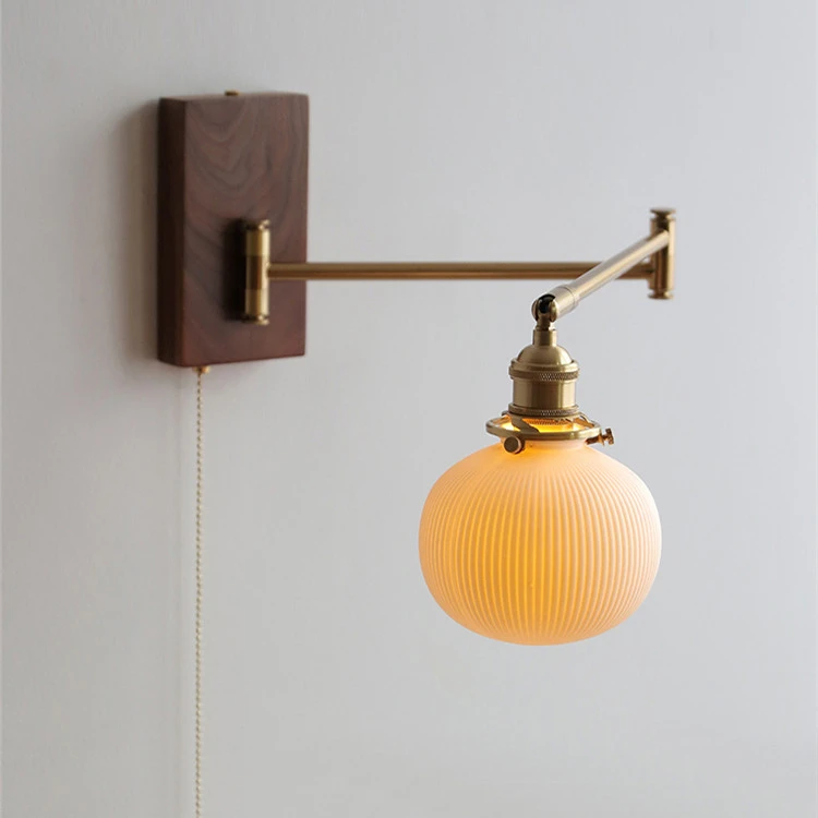 Retro Swivel Wall Lamp Japanese Bed Head