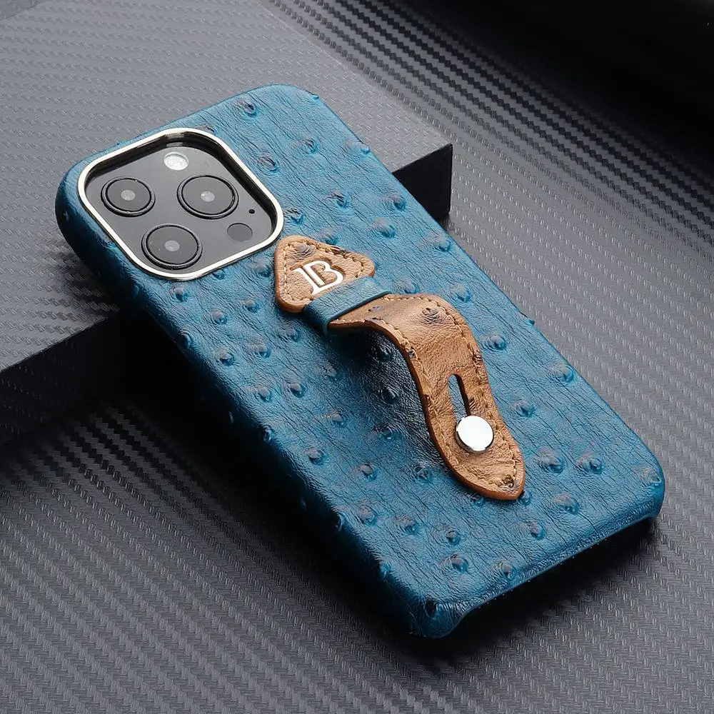 For Ostrich Texture Leather Stand Phone Case