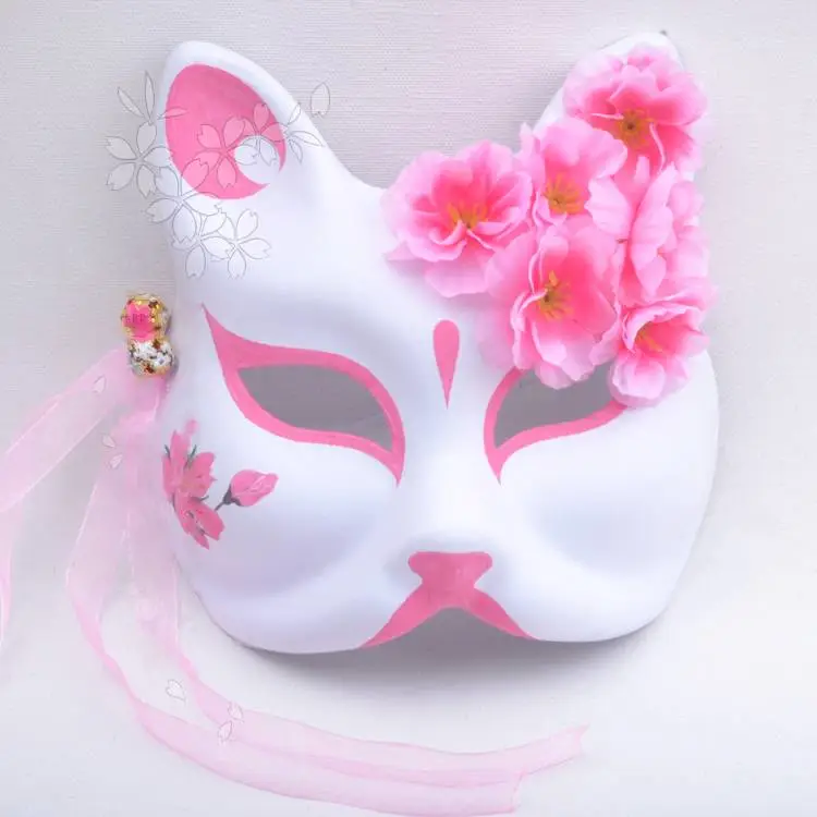 Custom Antique Hanfu Fox Cat Mask Hand-painted Anime