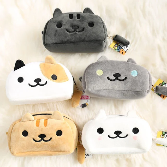 Plush Cat Large Capacity Student Pencil Case