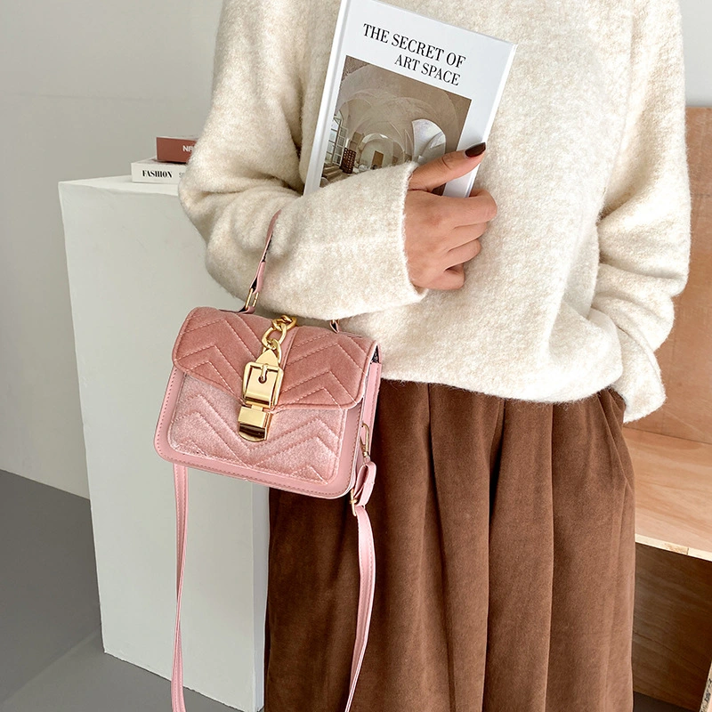 Velvet Texture One Shoulder Crossbody Fashion