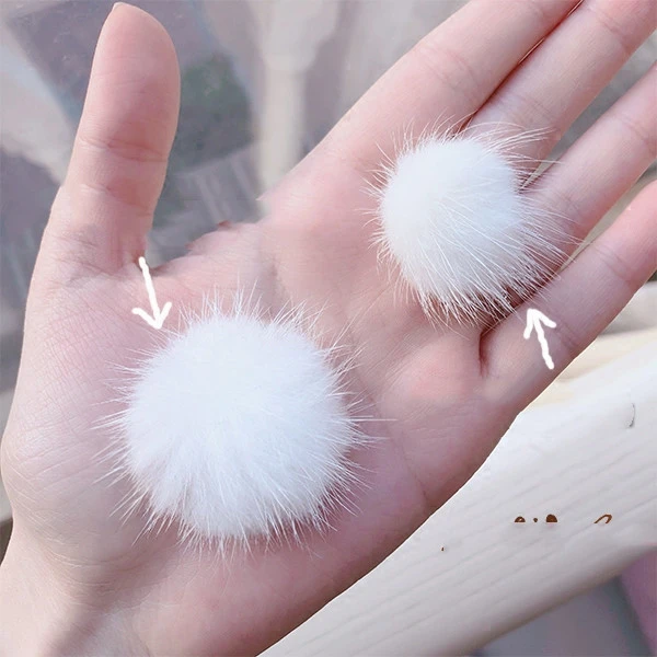 Heart-warming Girl Mink Velvet Full Big Hair Ball Bow Ribbon Love Earrings