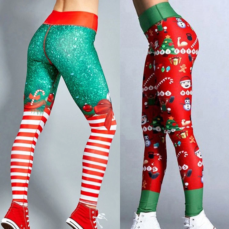 Sports Digital Printing Leggings Christmas High Waist Hip Lift