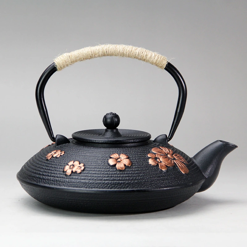 Plum Blossom Iron Pot Teapot With Filter Screen Boiling Water Making Tea Health-enhancing Tea Pot Ornaments