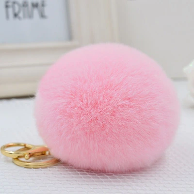 Rex Rabbit Fur Ball Car Key Pendant Keychain