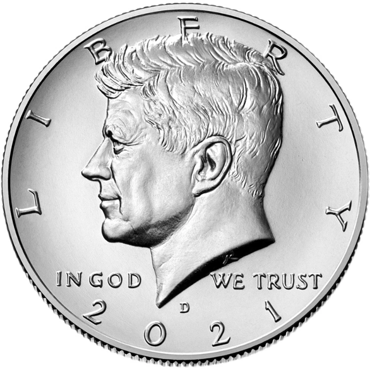 New UNC 30.6mm 50 Cent Head Coin