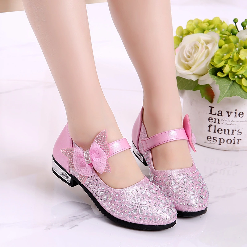 Children's Leather Shoes Spring And Autumn New Girl's Nude Shoes Princess Shoes Foreign Trade Korean Bow Children's Performance Shoes