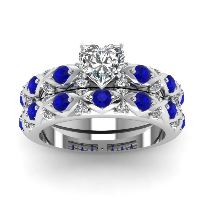 Ornament Inlaid Love European And American Fashion Women Ring Set