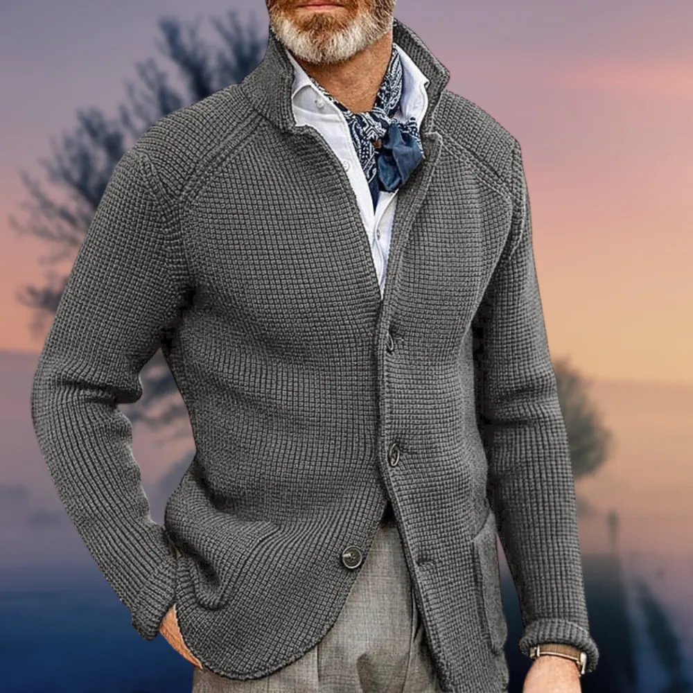 Sweater Stand Collar Cardigan Men's Knitting Coat