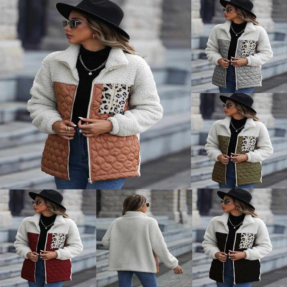 European And American New Casual Plush Women's Loose Round Neck Coat
