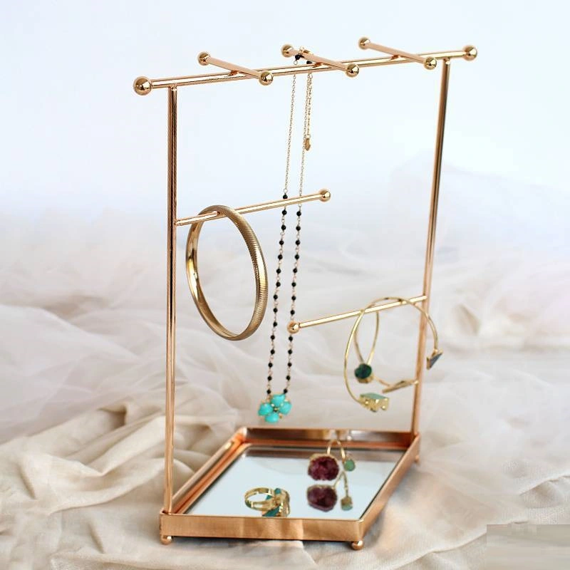 Diamond Mirror Dressing Table Jewelry Display Stand