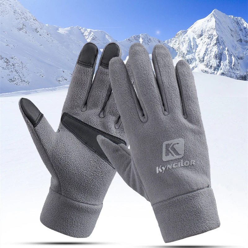 Women's Velvet Cold Protection Warm Polar Fleece Full Finger Gloves