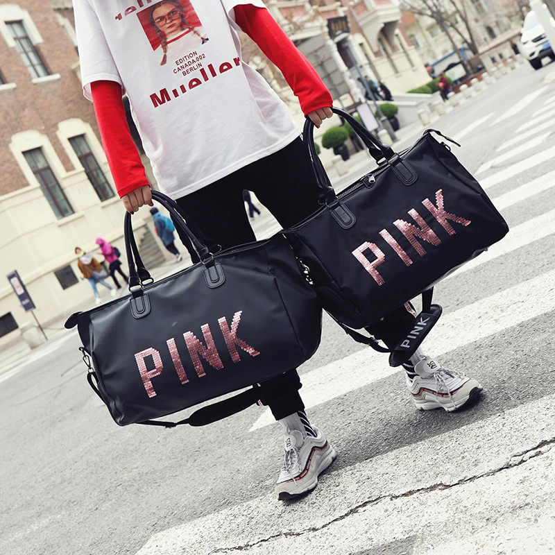 Sequined Letter Large Bag Large Capacity Gym Bag Women