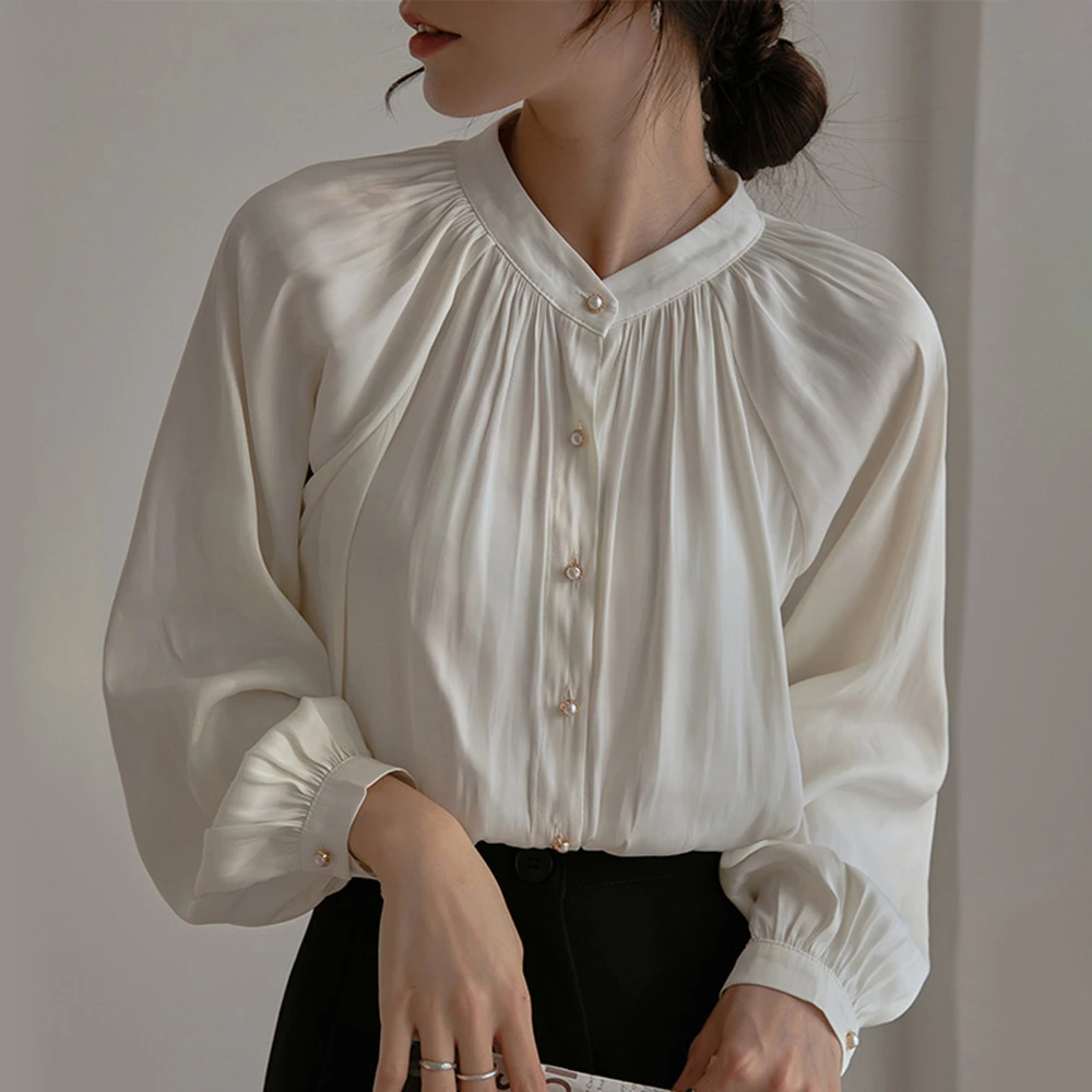 Vinegar Satin Shirt Women's Design Sense Is Small