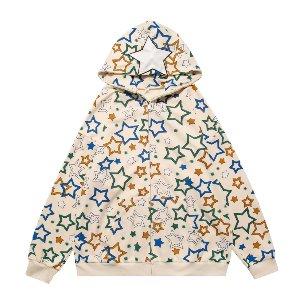 Digital Graffiti Print Cardigan Hoodie
