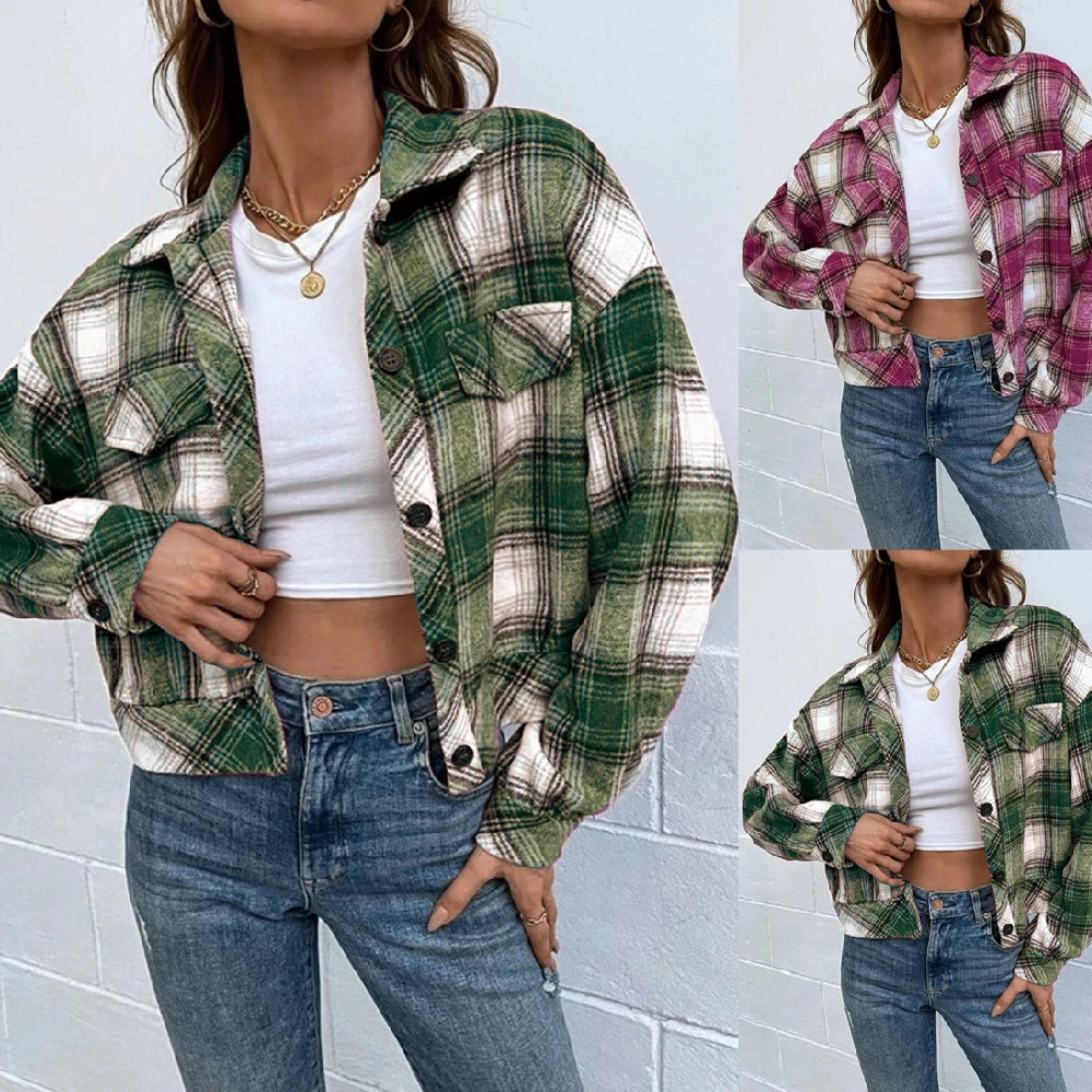 Women's Autumn Winter Coat Short Shirt Jacket