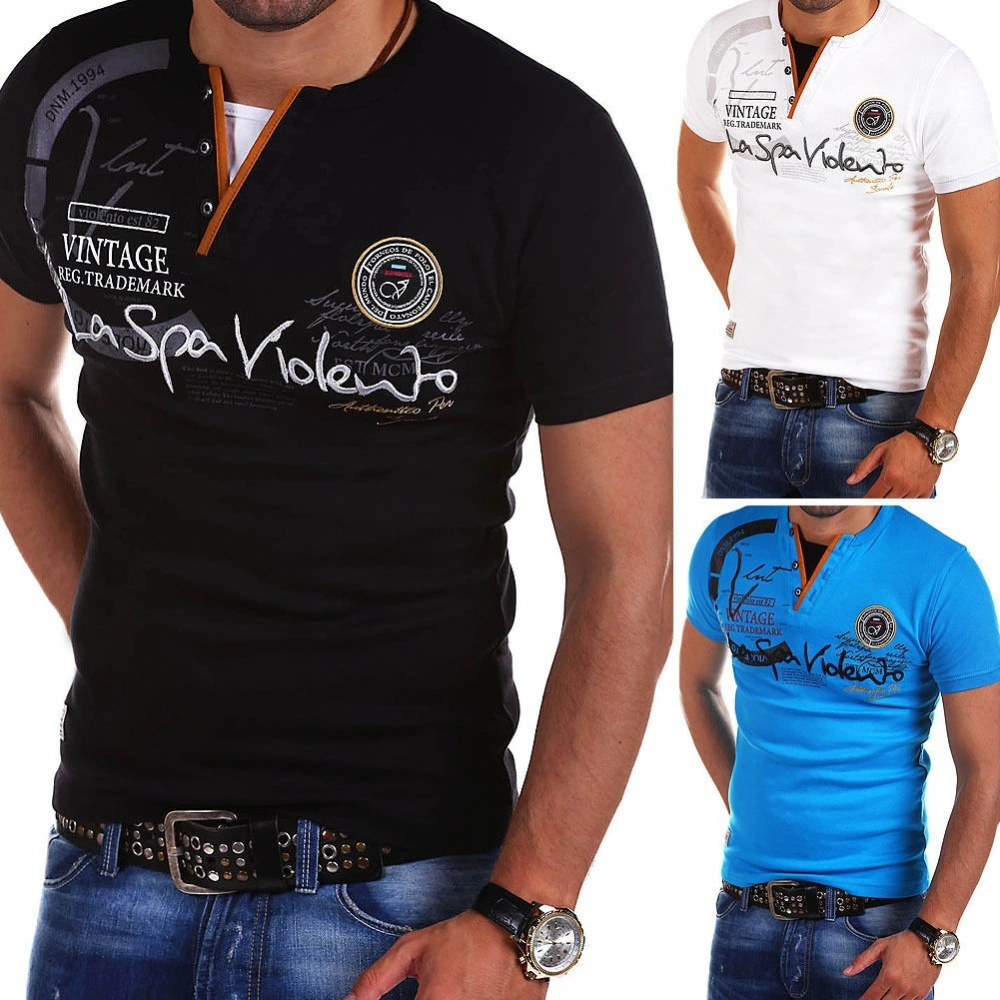 Fashion Casual Men's Slim V-neck Short-sleeved T-shirt