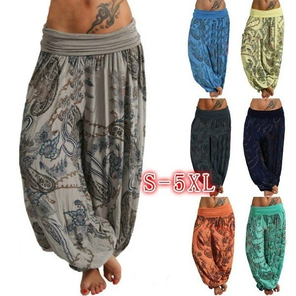2022 European And American Digital Printing Long Wide-leg Pants Casual Pants