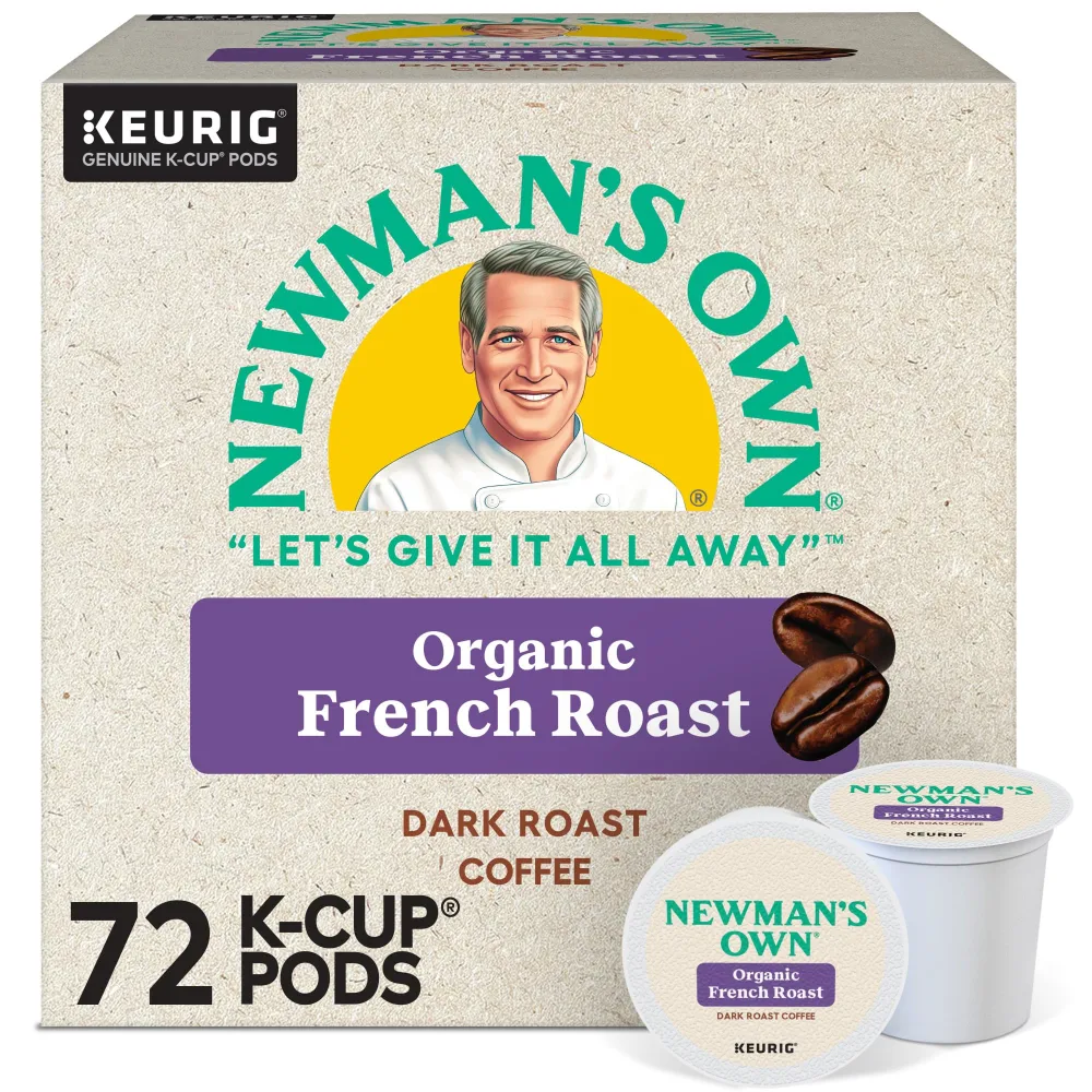 Newman's Own Organics French Roast Keurig Single-Serve K-Cup Pods, Dark Roast Coffee, 72 Count