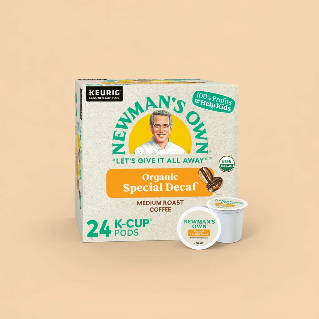 Newman's Own Organics Special Blend Decaf, Single-Serve Keurig K-Cup Pods, Medium Roast Coffee, 24 Count