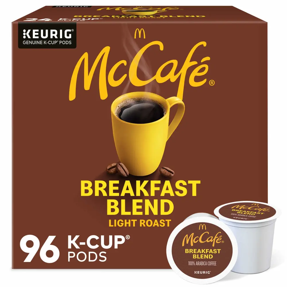 McCafe Breakfast Blend Coffee, Keurig Single Serve Keurig K-Cup Pods, Light Roast, 96 Count