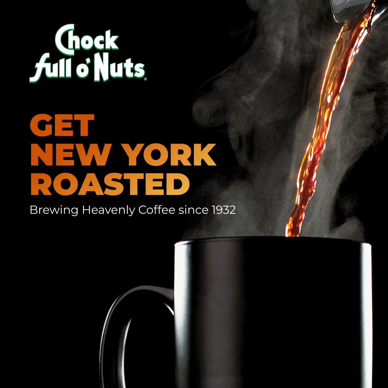 Chock Full o' Nuts New York Roast Ground Coffee – Premium Beans in Recyclable Steel Can – Rich Flavor & Aroma, Dark Roast – Perfect for Drip, Pour-Over, Percolator – 30.5 Oz Can