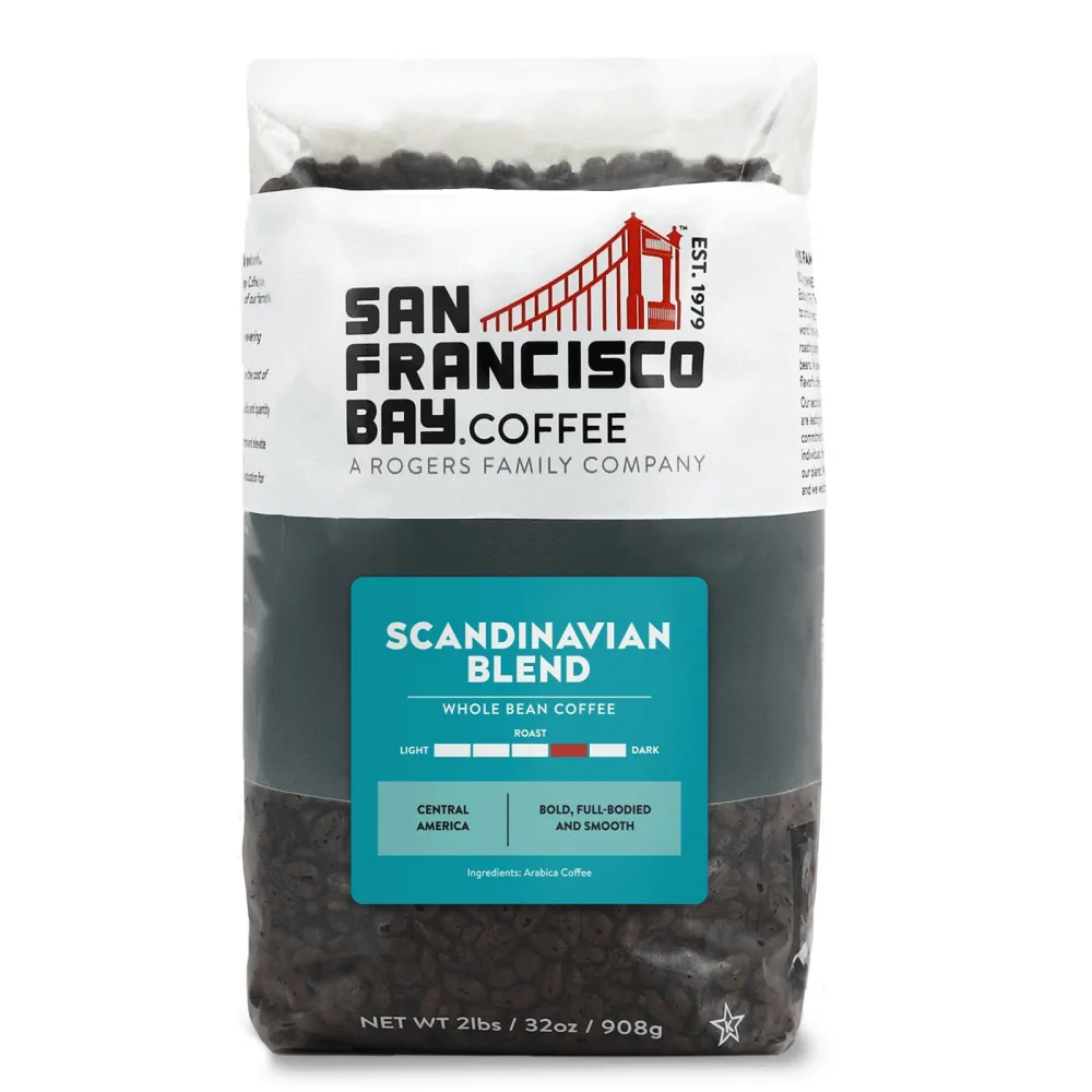 San Francisco Bay Whole Bean Coffee - Scandinavian Blend (2lb Bag), Medium Dark Roast