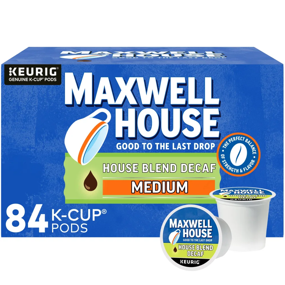 Maxwell House Decaf House Blend Medium Roast K-Cup Coffee Pods (84 ct Box)