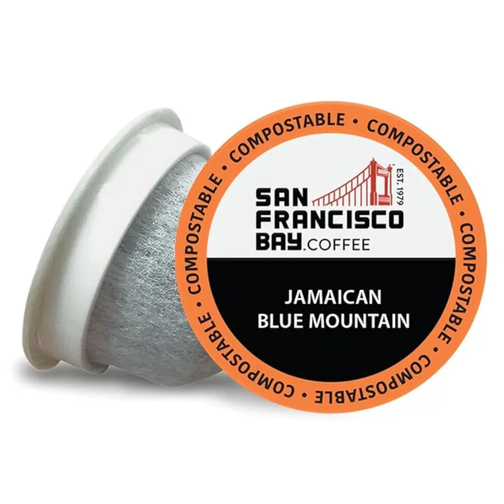 San Francisco Bay Compostable Coffee Pods - Jamaica Blue Mountain Blend (10 Ct) K Cup Compatible including Keurig 2.0, Medium Roast