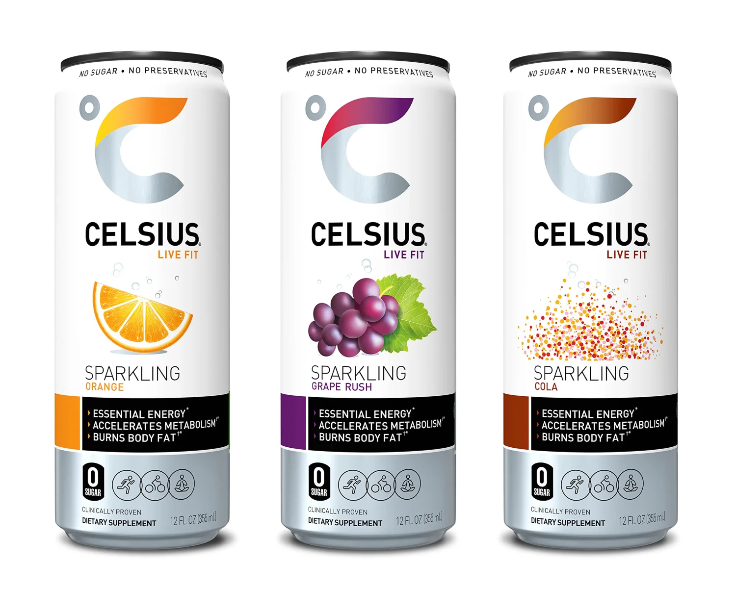 CELSIUS Sparkling Classic Pop Pack, Functional Essential Energy Drink 12 Fl Oz (Pack of 12)